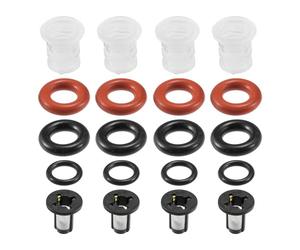 Partuto Kit Joint Torique Injecteur Pour Honda Civic Crv 4 Pcs | Caoutchouc NBR, Noir, Rouge, Diam. Ext. 14mm, Int. 8mm, Ép. 3mm, Temp. -40~120°C