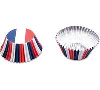 Party - 50 caissettes en france pour un anniversaire ou länderparty städter/muffins en party moules muffin papier pour fête d'anniversaire thème ballon de football france paris blanc bleu rouge