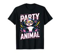 Party Animal Panda Tee Funny Cool Lunettes de Soleil Casquette Style rétro T-Shirt