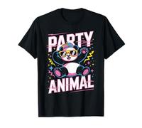Party Animal Panda Tee Funny Cool Lunettes de Soleil Casquette Style rétro T-Shirt