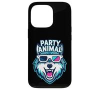 Party Animal Wolf with 3D Glasses Funny Rave Graphic Coque pour iPhone 13 Pro