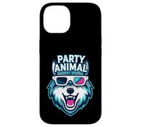 Party Animal Wolf with 3D Glasses Funny Rave Graphic Coque pour iPhone 14