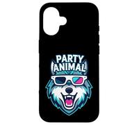 Party Animal Wolf with 3D Glasses Funny Rave Graphic Coque pour iPhone 16