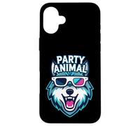 Party Animal Wolf with 3D Glasses Funny Rave Graphic Coque pour iPhone 16 Plus