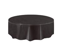 Party Bags 2 Go Nappe de Table Ronde en Plastique Noir Solide et Pliable (213 cm) - Vibrant et Durable - Indispensable pour Un Nettoyage et Une décoration faciles