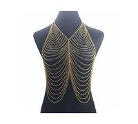 Party Body Chains Luxury Multiryer Metal Tassel Gold Couleur Sexy Femmes Femme Bra Belly Fashion Costume Costume Chain Bra Dress Bikini Body Bijoux