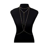 Party Body Chains Womens Body Corps - Fashion Gold Link Chain Bra multicouche Sexy Simple Beach Bikini Harness V Colliers Femmes Bijoux Gift Body Bijoux