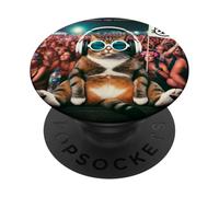 Party Cat DJ Vibes à Un Festival de Musique Fun PopSockets PopGrip Adhésif