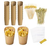 Party Charcuterie - Snack transparent avec sacs, récipients de service | Supports pour apéritif avec bâtons, récipients individuels pour chips crackers, bretzels, pop-corn fruits