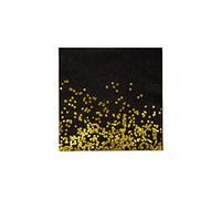 Party Chic Black and Gold Dots Napkin Disposable Napkin Lot de 50 dîners en feuille d'or pour fête, mariage, anniversaire