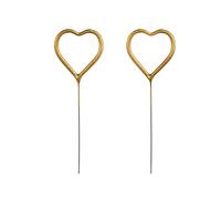 PARTY DECO 2 étincelles cœur doré - 16.5 cm