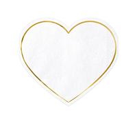 PartyDeco Serviettes en papier C UR 14,5 x 12,5 cm Bord or 20 serviettes