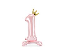 Party Deco Ballon en aluminium métallique en forme de chiffre 1 Rose clair 84 cm
