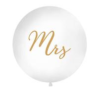 Party Deco Ballon Geant Mrs Blanc et Or 1 m