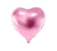 PartyDeco Ballon Mylar en forme de cœur Rose métallisé Ø 45 cm