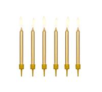 Party Deco Lot de 6 bougies, or