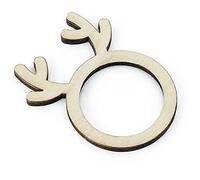 Party Deco Ronds de Serviette de Noël en Bois Décoration de Table Renne 6 pièces Marron Clair