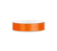 Party Deco Ruban de Satin Ruban Orange 25 m, Largeur 12 mm