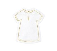 Party Deco Serviettes Communion en Papier | Baptême | Décoration De Table | 20 Pièces 16 cm x 14 cm | Blanc Et Or | Filles Ou Garçons