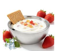 Party Excellent bol de réfrigération produit à partir de 304 inoxydable double paroi à remplir pour maintenir les aliments réfrigérés Tube sous vide Réunions de famille Barbecues Bol à double paroi