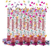 Party Factory 10 Party Poppers, 40 cm, Flower Power, pluie de confettis pour mariage, anniversaire ou nouvel an