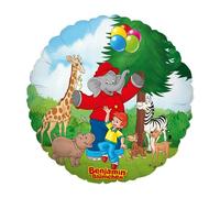 Party Factory Ballon Benjamin Blümchen en aluminium coloré Ø 45 cm Motif éléphant parlant à l'hélium avec otto et animaux de zoo