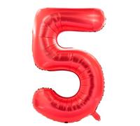 Party Factory Ballon gonflable en forme de chiffre Taille XXL 102 cm Rouge Pour anniversaire, remise de diplôme, jubilé, fête