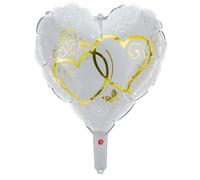 Party Factory Ballon gonflable en forme de cœur Doré 45 cm Confettis Ballon à l'hélium à pois pour mariage