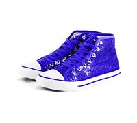 Party Factory Chaussures à paillettes, avec des paillettes, en différentes tailles, pour femmes et hommes, baskets de designer, sneakers pour le carnaval, bleu, 38 EU