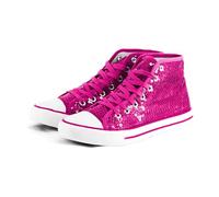 Party Factory Chaussures à paillettes, avec des paillettes, en différentes tailles, pour femmes et hommes, baskets de designer, sneakers pour le carnaval, rose bonbon, 42