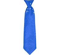 Party Factory Cravate à paillettes, bleu pailleté, 37 cm, pour homme et femme, accessoire glamour, attache-cou pour carnaval, bleu, taille unique