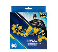 Party Factory Guirlande de ballons Batman composée de 60 ballons en latex jaunes, noirs et bleus, Ø 25 et 12 cm, avec 4 m de ruban de ballon