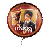 Party Factory Harry Potter Ballon en aluminium, diamètre 45 cm, rouge, doré, Harry et Dobby, magicien de Poudlard, ballon à l'hélium pour anniversaire