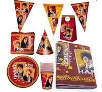 Party Factory Harry Potter XXL - 10 gobelets, 10 assiettes, 20 serviettes, 1 nappe, 1 bandeau, 10 chapeaux de fête et 10 sacs de fête