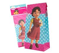 Party Factory Heidi Lot de 10 sacs de fête en papier avec autocollant, 10 x 20 x 6 cm, multicolores, pour petit cadeau, anniversaire d'enfant