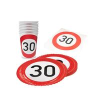 Party Factory Kit de fête d'anniversaire 30 pièces avec 20 serviettes, 8 gobelets, 8 assiettes, décoration colorée pour anniversaires d'enfants et fêtes