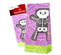 Party Factory Lot de 10 sacs cadeaux d'Halloween chauve-souris en papier pour fête d'Halloween et anniversaire d'enfant, petits cadeaux pour bonbons et petits cadeaux