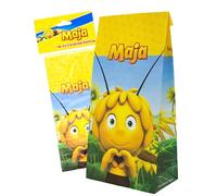 Party Factory Lot de 10 sacs de fête Maya l'abeille avec autocollant, 10 x 20 x 6 cm, multicolores, sacs en papier pour petit cadeau, anniversaire d'enfant