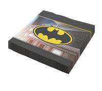 Party Factory Lot de 20 serviettes en papier jetables 33 x 33 cm Motif Batman Multicolore 3 plis Pour anniversaire d'enfant ou fête à thème