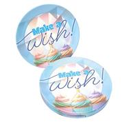 Party Factory Lot de 8 assiettes en carton « Happy Birthday » - 23 cm - Couleurs pastel - Jetables - Décoration de table pour fête d'anniversaire
