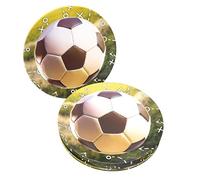 Party Factory Lot de 8 assiettes en carton - Motif football réaliste - 23 cm - Noir et blanc - Assiettes jetables comme décoration pour anniversaire et visualisation publique - Assiettes en papier
