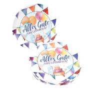 Party Factory Lot de 8 assiettes en carton pour anniversaire, 23 cm, multicolores, jetables comme décoration pour fête d'anniversaire, décoration de table
