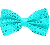 Party Factory Nœud Papillon Paillettes 12 Couleurs Paillettes 9 x 12 cm pour Homme et Femme Glamour Accessoire Nœud Papillon pour Carnaval, Turquoise., taille unique