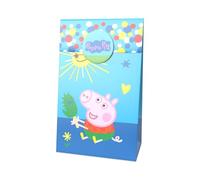 Party Factory Peppa Pig Lot de 10 sacs de fête en papier avec autocollant, 10 x 20 x 6 cm, multicolores, pour petit cadeau, anniversaire d'enfant