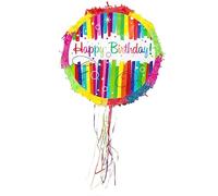 Party Factory Pinata Happy Birthday : Punch d'anniversaire coloré pour Enfants Pinata 44 x 9 x 44 cm décoration d'anniversaire