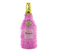 Party Factory Prosecco Piñata rose/doré 45 x 16 cm, jeu de fête, piñata à frapper, enterrement de vie de jeune fille, décoration d'anniversaire