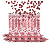 Party Factory Set de 10 Party Poppers, 40 cm, confettis Coeurs Rouges, jusqu'à 8 m de Hauteur d'effet, Pluie de confettis pour Mariage, Saint-Valentin ou Anniversaire