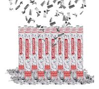 Party Factory Set de 10 Party Poppers, 40 cm, confettis en Argent, jusqu'à 8 m de Hauteur d'effet, Pluie de confettis pour Le Mariage, l'anniversaire ou la Veille du Nouvel an