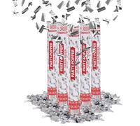 Party Factory Set de 5 Party Poppers, 40 cm, confettis en Argent, jusqu'à 8 m de Hauteur d'effet, Pluie de confettis pour Le Mariage, l'anniversaire ou la Veille du Nouvel an