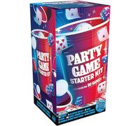 PARTY GAME - Pack Starter - Tous les Accessoires pour Jouer aux Jeux d'Ambiance pour Adultes Réunis en 1 Boite - 12 Verres, 8 Balles Ping Pong , 5 Dés, Jeux de Cartes - dès 2 Joueurs - Idée Cadeau